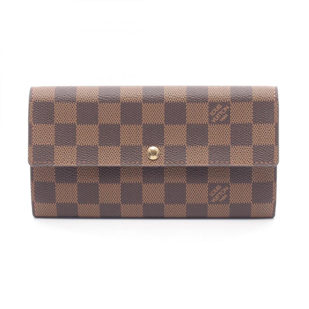 Louis Vuitton Portefeuille Sarah Bifold Long Wallet Leather Damier Brown